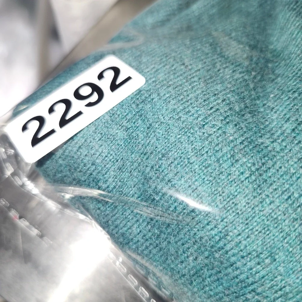 L.L.Bean Mens XXL REG Teal Blue Cashmere‎ Blend 1/4 Zip Sweater OUTDOOR